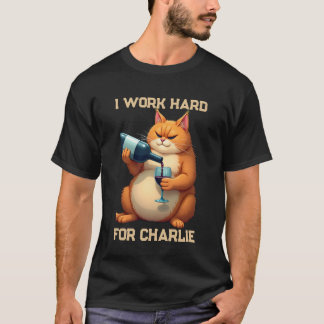 Einfacher moderner lustiger Katzenname und Foto T-Shirt