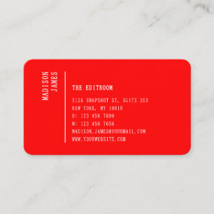 Einfacher moderner minimaler roter QR-Code Visitenkarte
