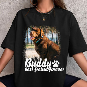 Einfacher moderner Name und Foto des Haustiers T-Shirt