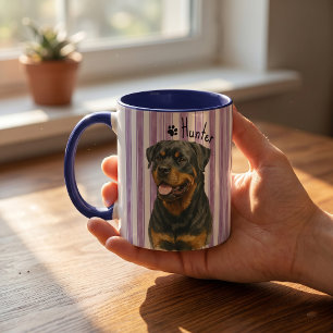 Einfacher moderner Name und Foto des Haustiers Tasse
