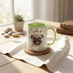 Einfacher moderner Name und Foto des Haustiers Tasse