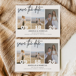 Einfacher moderner Text und horizontales Foto   Ho Save The Date