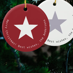Einfacher Moderner Weihnachtsstern Benutzerdefinie Keramik Ornament