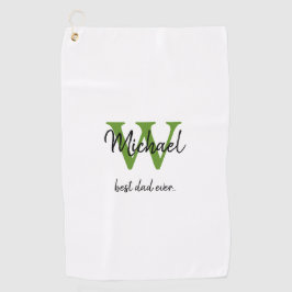 Einfacher Monogramm bester Vater je Vorname Golfhandtuch