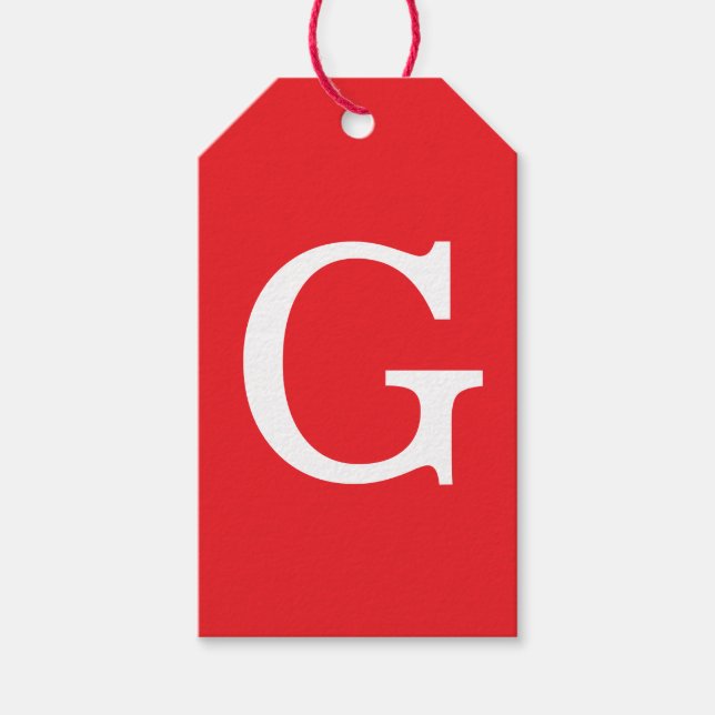 Einfacher Monogramm-Initialenbuchstabe Rot Weiß Sc Geschenkanhänger (Vorderseite)