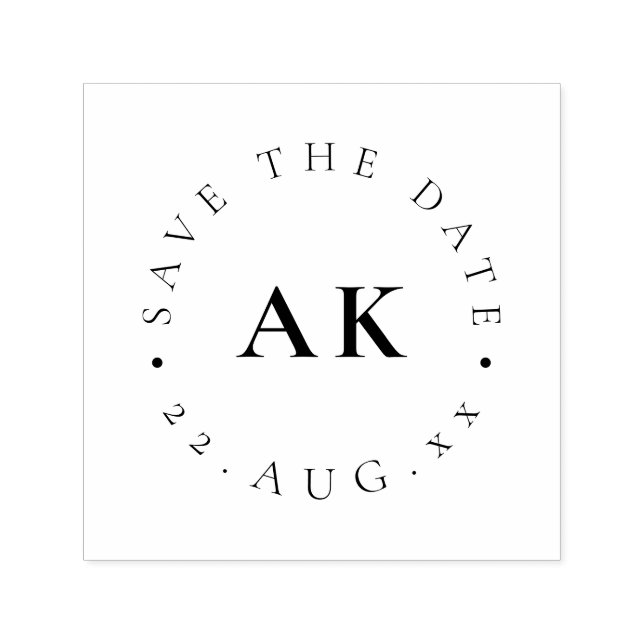 Einfacher Monogramm-Kreis Moderner Minimalistische Permastempel (Design)