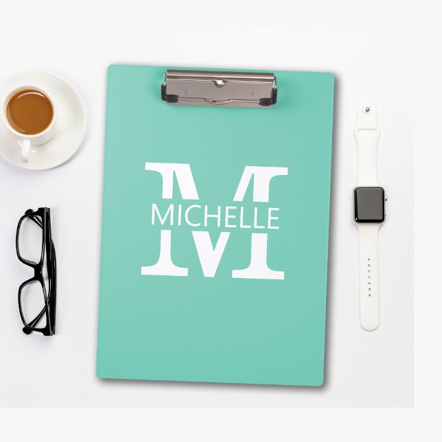 Einfacher Monogramm-Name mit Initiale Klemmbrett (Von Creator hochgeladen)