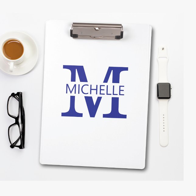 Einfacher Monogramm-Name mit Initiale Klemmbrett (Von Creator hochgeladen)