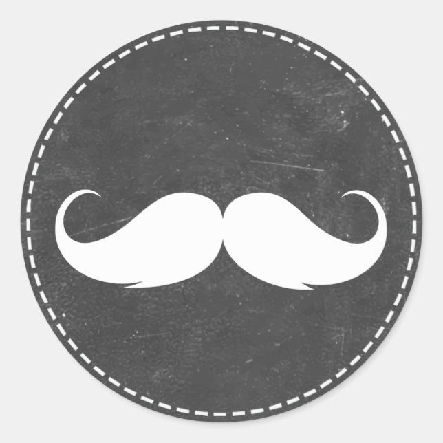 Einfacher Mustache Chalkboard Baby Duwer Favoriten Runder Aufkleber (Vorderseite)