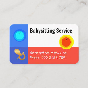 Einfacher Nacht- und Tag-Babysitterservice Visitenkarte