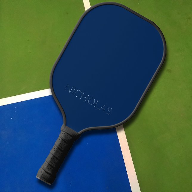 Einfacher Name der Navy Blue Monogram Pickleball Schläger (Von Creator hochgeladen)