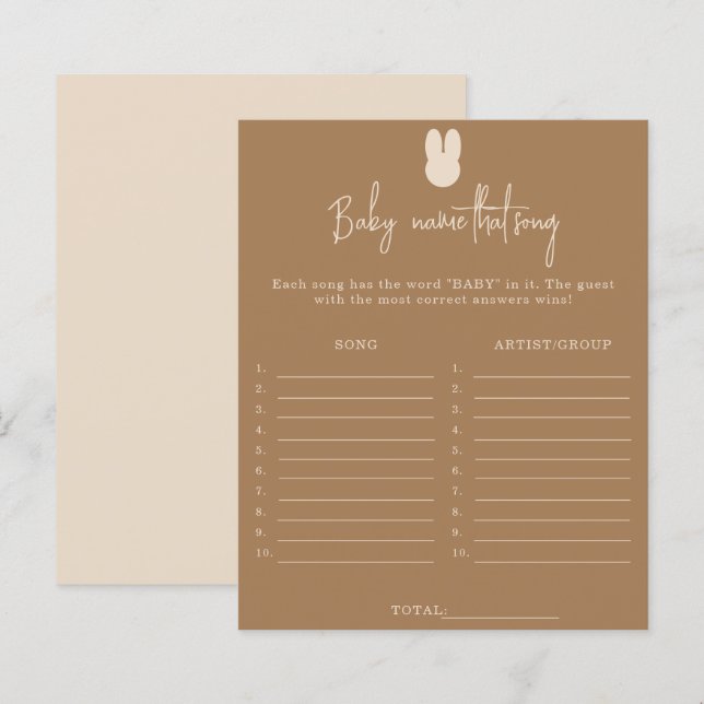 Einfacher Name für das Lied Baby Dusche Spiel (Vorne/Hinten)