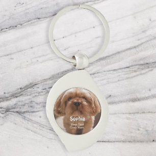Einfacher Name für Haustierhund mit Foto Schlüsselanhänger