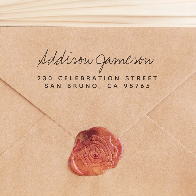 Einfacher Name und Rücksendeadresse Permastempel (Stamp Mockup)