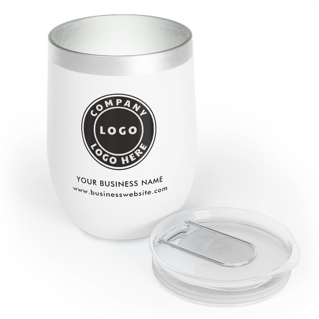 Einfacher Name und Website-Name (Simple Business Logo Name and Website Custom Thermal Wine Tumbler)