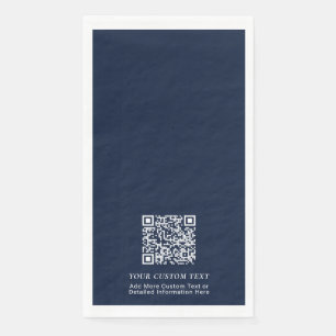 Einfacher Navy benutzerdefinierter QR-Code für ges Serviette