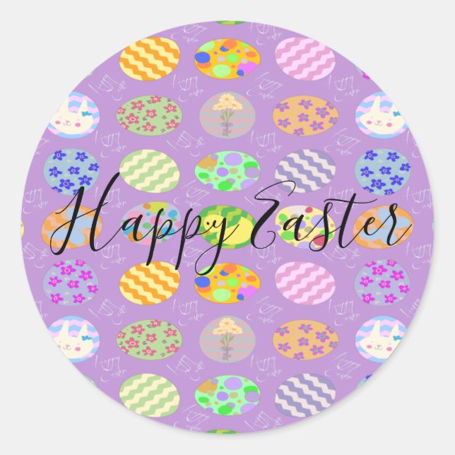 Einfacher niedlicher Osterklassiker Rundsticker Runder Aufkleber (Vorderseite)