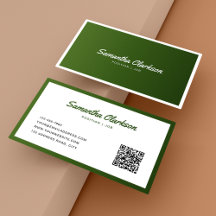 Einfacher Olive Green Border Script QR Code