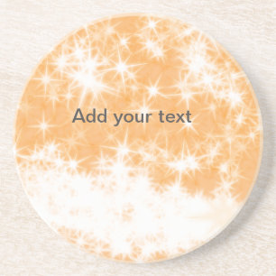 Einfacher orange Glitter Glanz Sterne fügen Sie Ih Getränkeuntersetzer