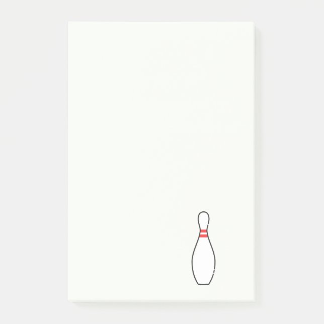 Einfacher orange Illustrations-Bowling Post-it Klebezettel (Vorderseite)