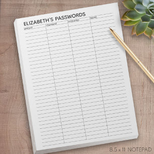 Einfacher Passwort-Tracker mit Benutzername und No Notizblock