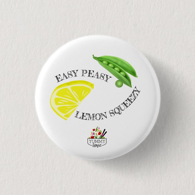 Einfacher Peasy Zitronen-Pressungs-Knopf Button (Vorderseite)