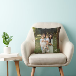 Einfacher personalisierter Familienfoto-Bogen Kissen