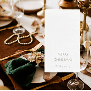 Einfacher personalisierter Frohe Weihnachten Gold- Serviette