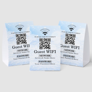 Einfacher personalisierter Wi-fi-Netzwerk-QR-Code- Tischaufsteller