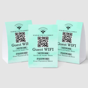 Einfacher personalisierter Wi-fi-Netzwerk-QR-Code- Tischaufsteller