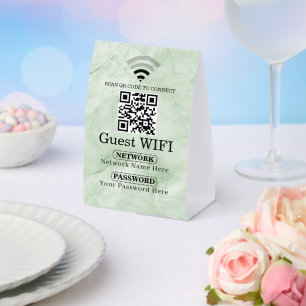 Einfacher personalisierter Wi-fi-Netzwerk-QR-Code- Tischaufsteller