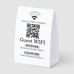 Einfacher personalisierter Wi-fi-Netzwerk-QR-Code- Tischaufsteller