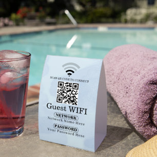 Einfacher personalisierter Wi-fi-Netzwerk-QR-Code- Tischaufsteller