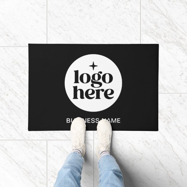 Einfacher professioneller Geschäftsname + Logo Fußmatte (Indoor)