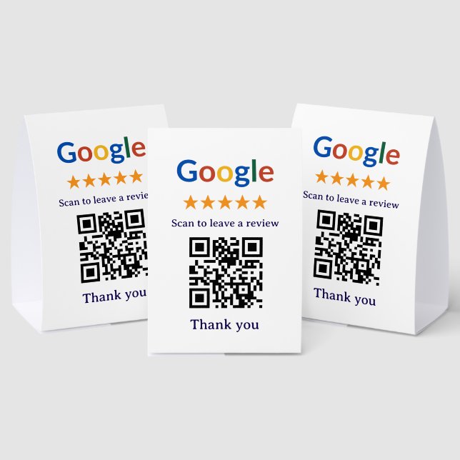 Einfacher professioneller Google-Review-QR-Code fü Tischaufsteller (In Situ (Mehrfachansicht))