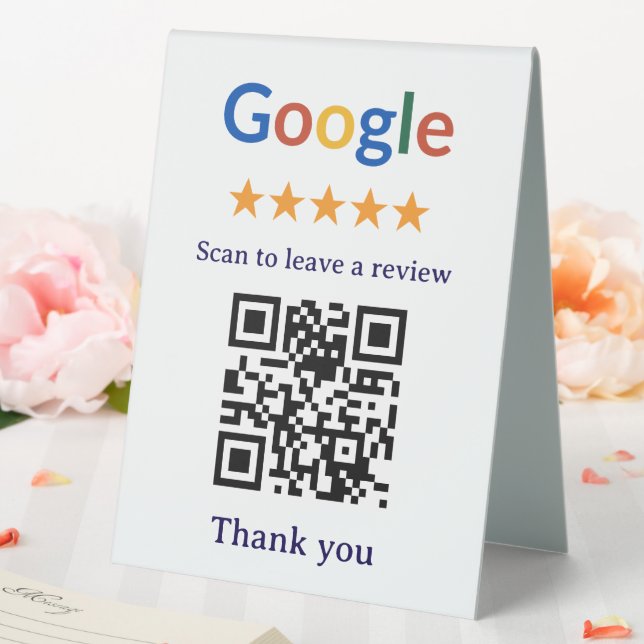 Einfacher professioneller Google-Review-QR-Code fü Tischaufsteller (In Situ (Hochzeit))