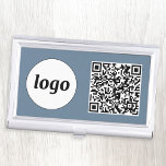 Einfacher QR-Code für die Werbung mit Logos Visitenkarten Dose<br><div class="desc">Einfaches Logo und QR-Code,  um Ihr Unternehmen zu fördern. Ersetzen Sie das Logo und den QR-Code durch Ihren eigenen,  um ihn anzupassen. Minimalistisch und beruflich,  um Ihre Marke widerzuspiegeln.</div>