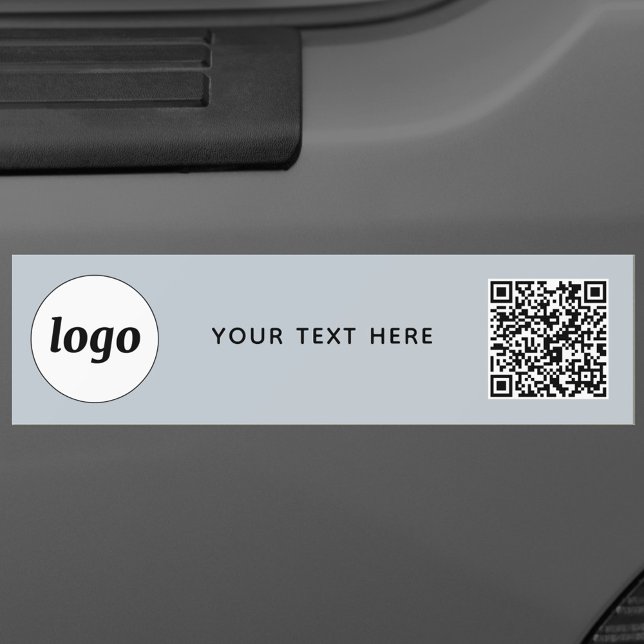 Einfacher QR-Code für Logos und Text Autoaufkleber (Powder blue logo with QR code and custom text promotional business car sticker)