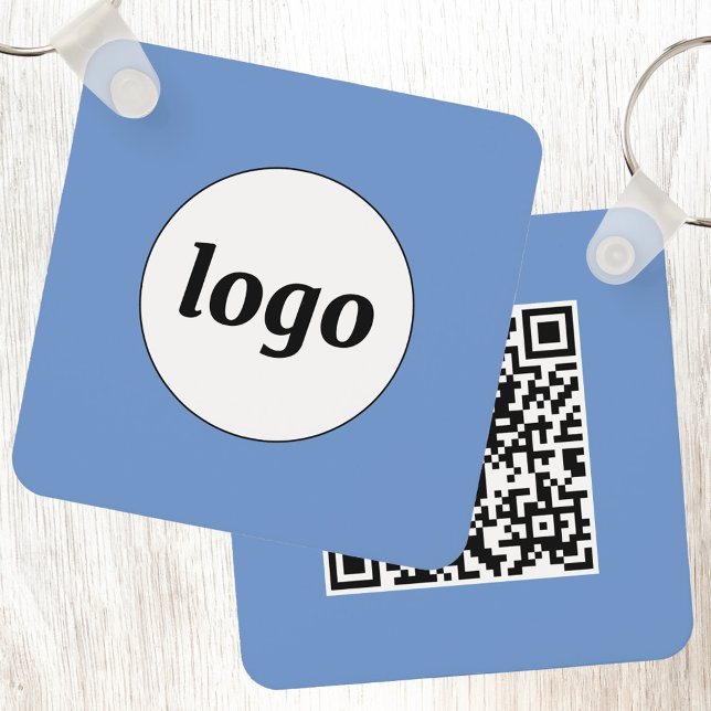 Einfacher QR-Code Schlüsselanhänger (Simple logo with QR code promotional business branding key chain)