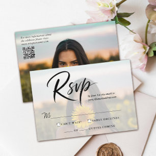 Einfacher Quinceanera-Foto-QR-Code und moderne Sch RSVP Karte