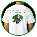 Einfacher Rasenservice T-Shirt<br><div class="desc">Ein Business Work Shirt für die Rasen-Service-Industrie mit einem Führermäher Emblem Symbol Textzeilen können Sie durch Ihren Firmennamen und Ihre Kontaktnummer oder alle anderen Informationen, die Sie gewollt zu zeigen ersetzen. Für Rasenmäher oder Landschaftsgärtnerei.</div>