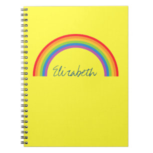 Einfacher Regenbogen-personalisiertes Gelb Notizblock