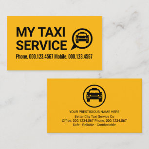 Einfacher Retro-Gelber Taxi Fahrer Visitenkarte