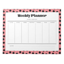 Einfacher Retro-Polka-Dot-Wochenplaner