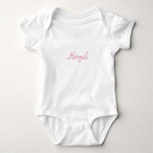 Einfacher rosa personalisierter Name Baby Strampler