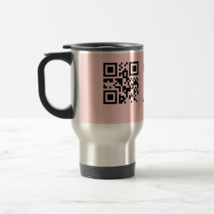 Einfacher rosa QR-Code für Babyparty, Name-Text hi Reisebecher