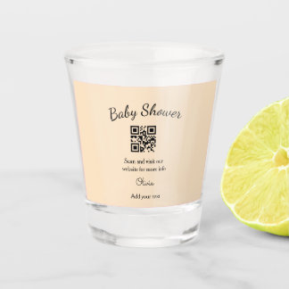 Einfacher rosa QR-Code für Babyparty, Name-Text hi Schnapsglas