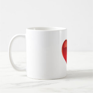 Einfacher roter Herzentwurf 02 Kaffeetasse