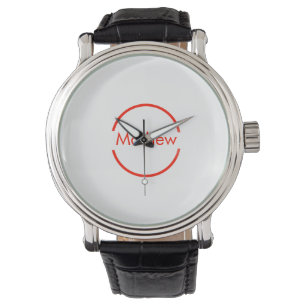 einfacher roter Kreis hinzufügen Armbanduhr