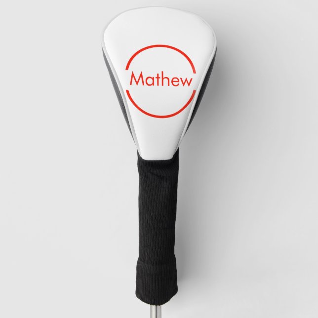 einfacher roter Kreis hinzufügen Golf Headcover (Vorderseite)